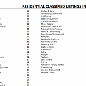 Referral Guide Listing - Categories